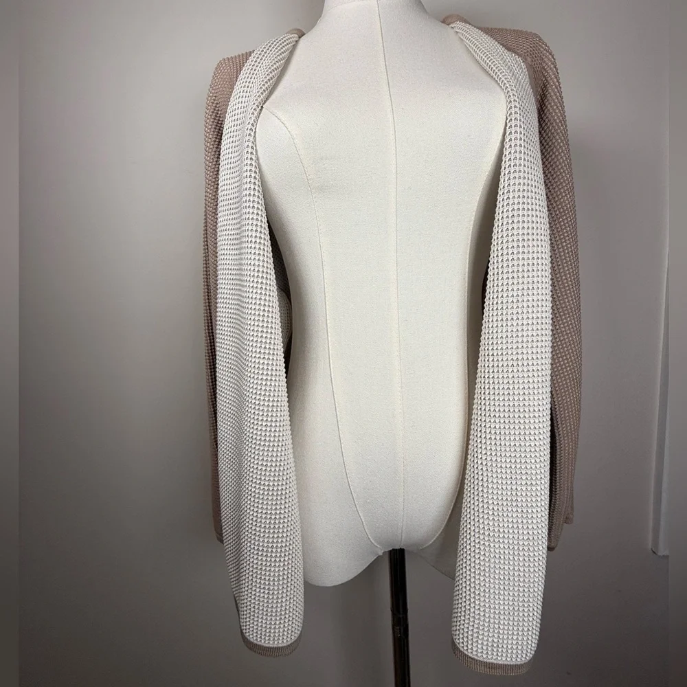 Eileen Fisher Silk Organic Cotton Open Front Cardigan Sweater Womens Size Large